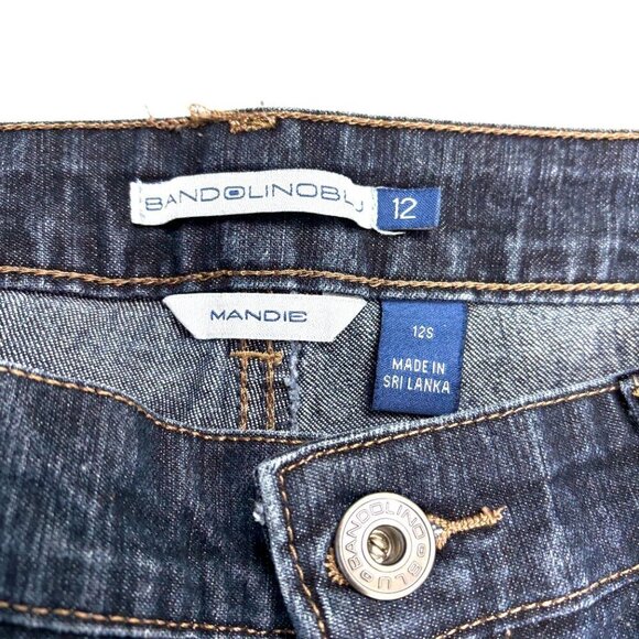 BandolinoBlu Mandie Straight Leg Women's size 12P Dark Wash Blue Denim Jeans - Picture 2 of 4